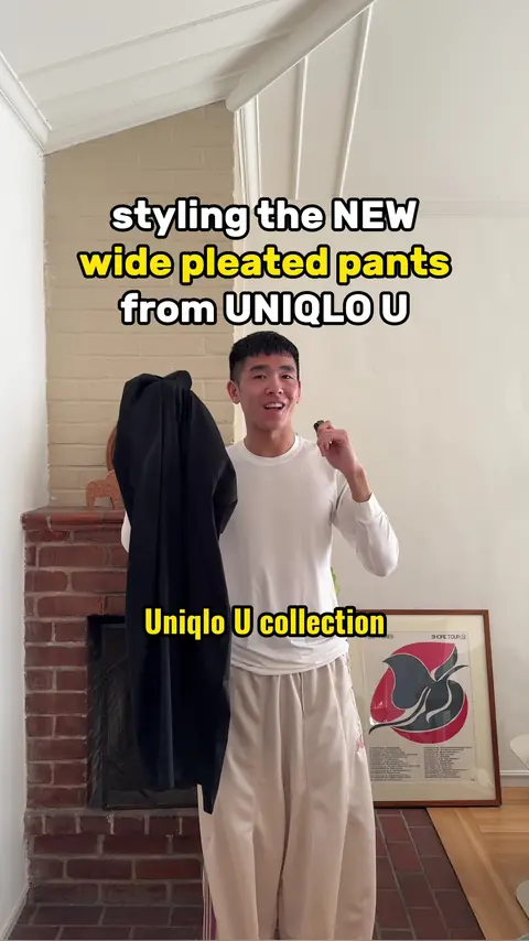 video cover: styling the NEW wide pleated pants from the uniqlo u spring summer 25 collection