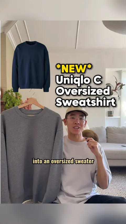 video cover: NEW uniqlo C oversized sweatshirt just dropped and it’s the same feel + silhouette as the…