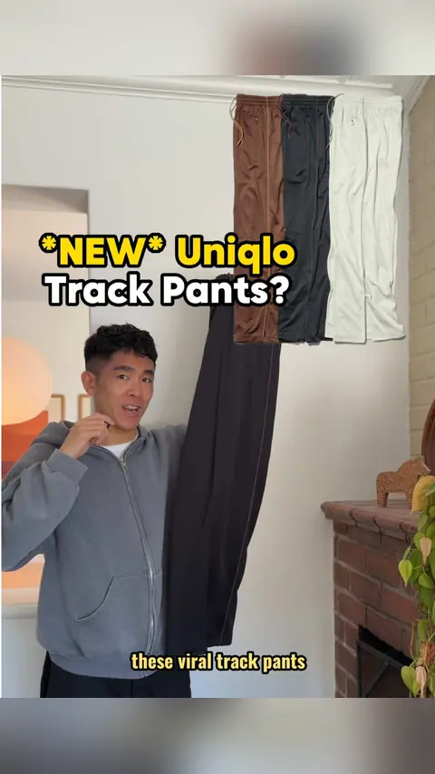video cover: reviewing the NEW uniqlo jw anderson ss26 track pants! ppl get upset that they’re in the…