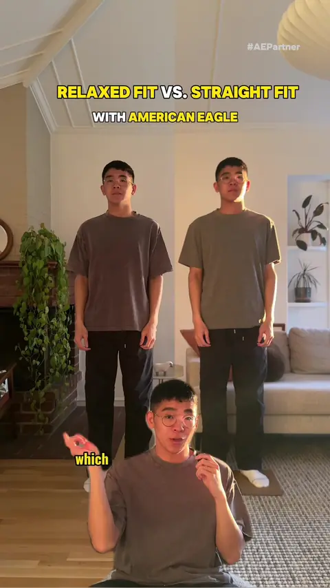 video cover: relaxed fit vs straight fit outfits from @American Eagle, which is better?