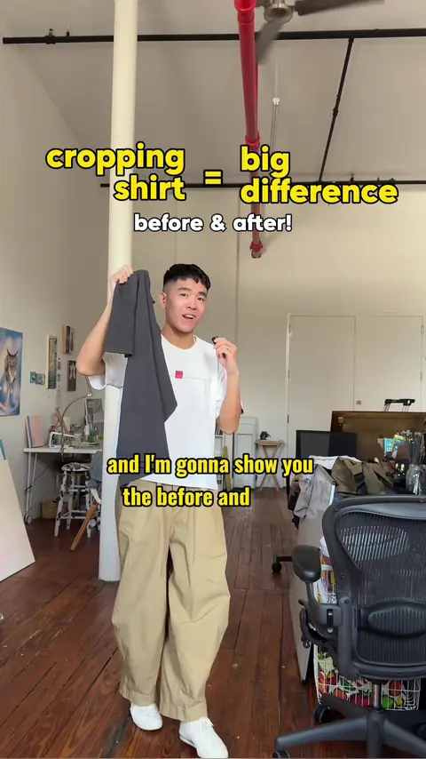 video cover: quick comparison when cropping a standard sized medium shirt (before and after) #