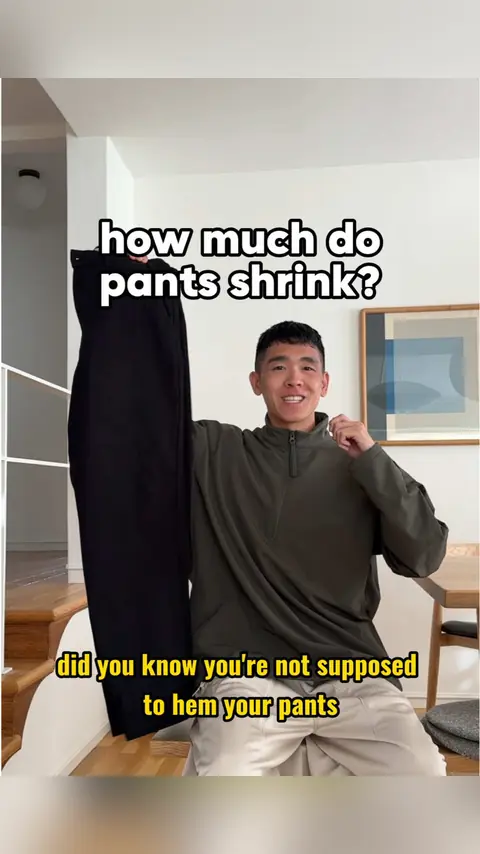 video cover: pants shrink so be careful with hemming the right length!